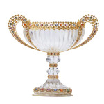 “Coppa della Regina”, 2002, in cristallo di rocca e oro giallo con zaffiri multicolore